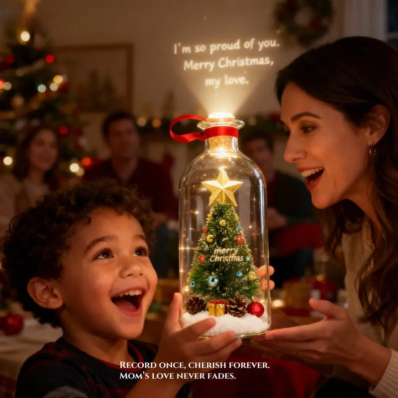 Recordable Christmas Tree Bottle – Personalized Voice Message Ornament